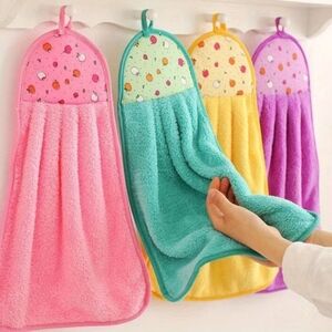 Hanging Hand Towels 4pc Set, Colorful